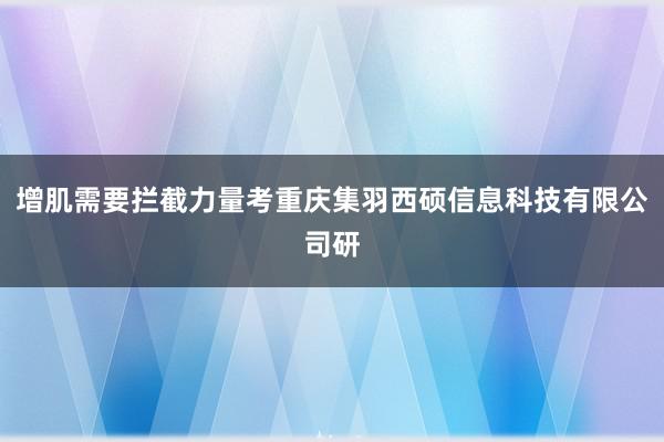 增肌需要拦截力量考重庆集羽西硕信息科技有限公司研