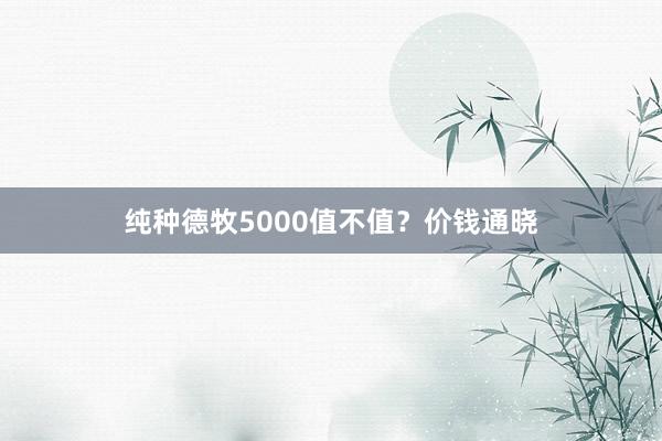 纯种德牧5000值不值？价钱通晓